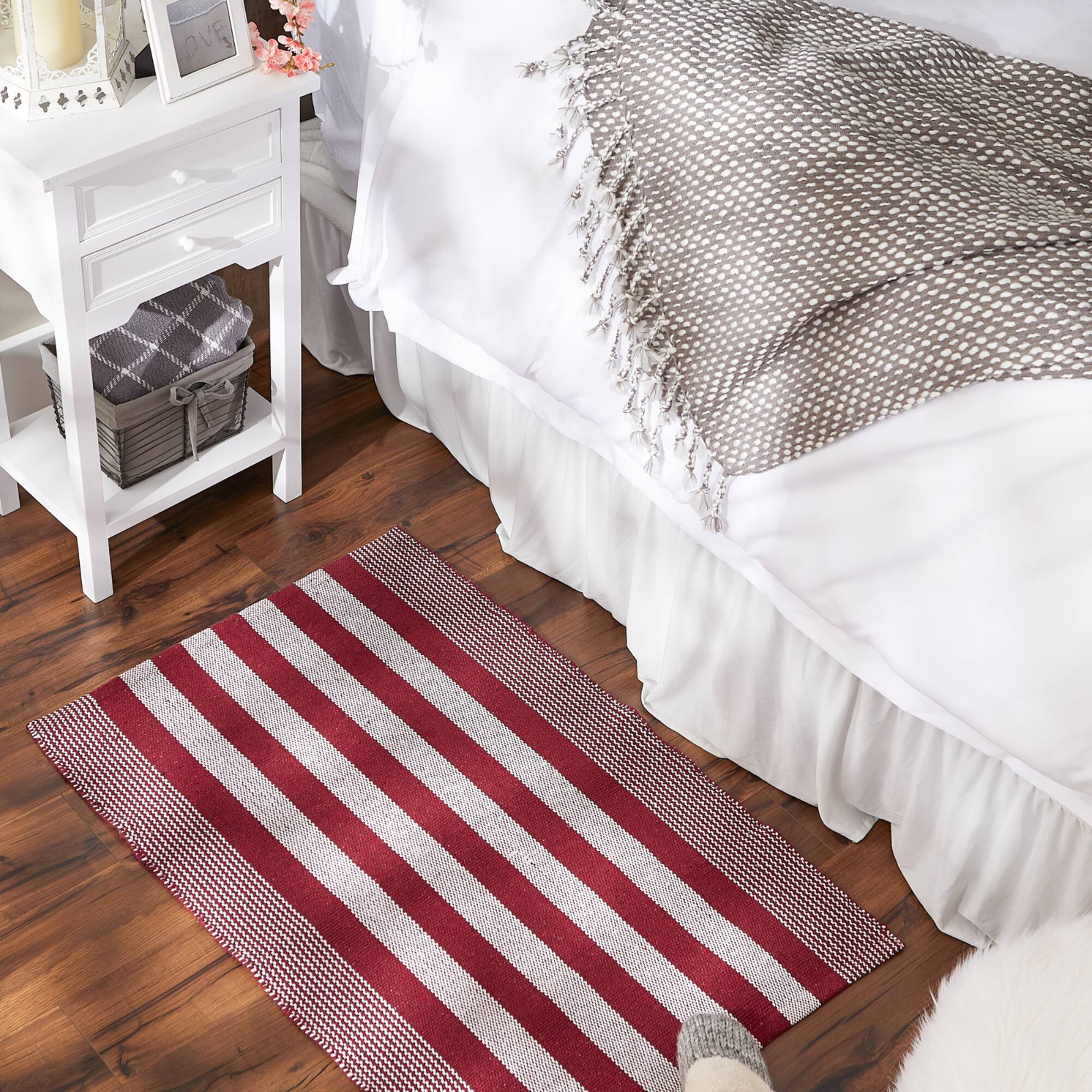 DII® Cabana Stripe Handwoven Recycled Yarn Rug
